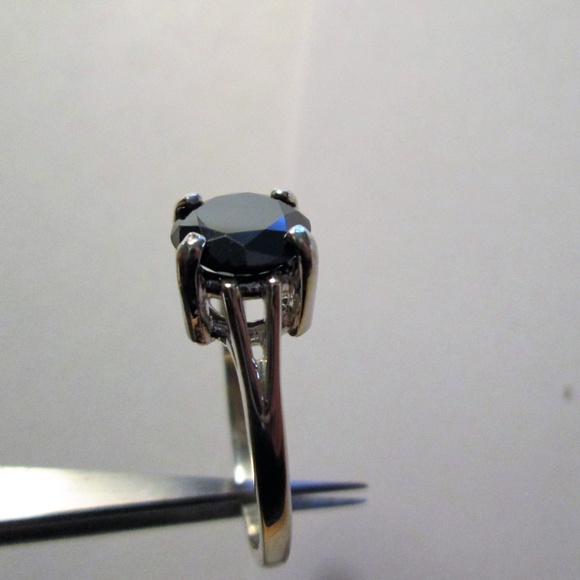 2.25ct Real Natural Black Diamond Ring, Appraisal, Free Diamond Tester - Picture 3 of 7